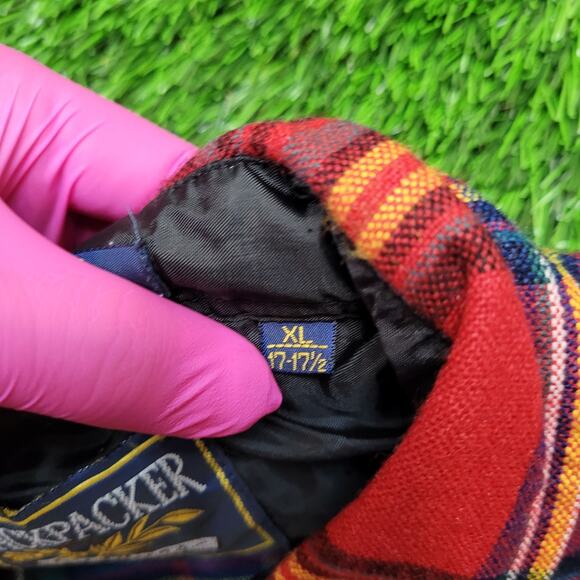 VTG 90s Grunge Plaid Flannel Shacket Mens XL Oversized Baggy (Fits 2XL) - Picture 6 of 6